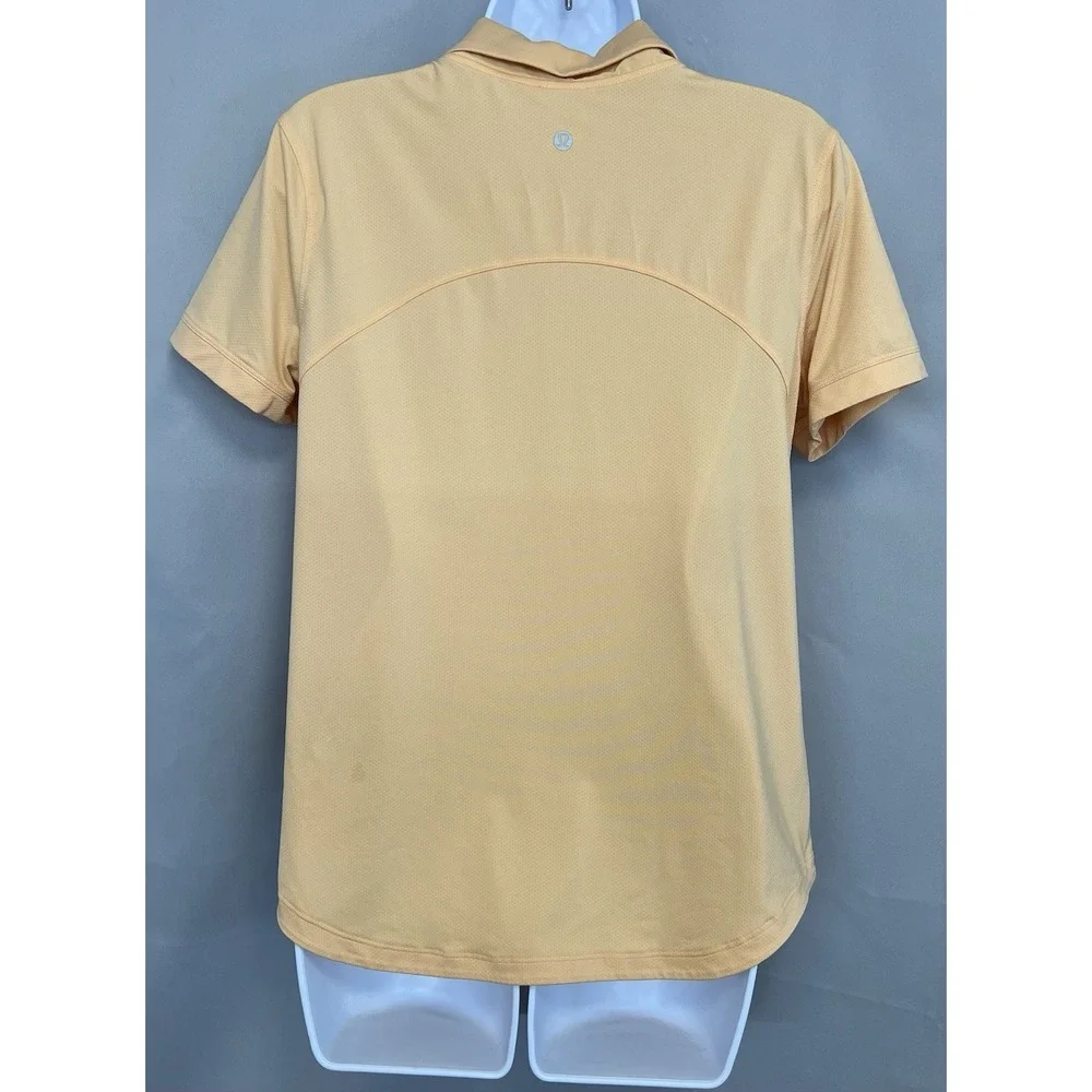 Lululemon Quick Drying Short Sleeve‎ Polo SUMG Orange Size 10
